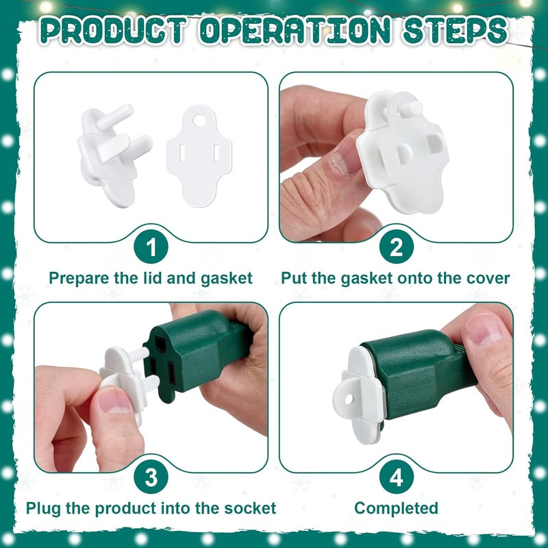 TTQ Set of 50 Weatherproof Gaskets and Plug Protector Covers,Outdoor/Indoor Extension Cord Outlet Gasket and Plugs Covers,Waterproof Outdoor Plug Protector for Electrical Outlets,Stop Gfcis from Tripping - Image 4